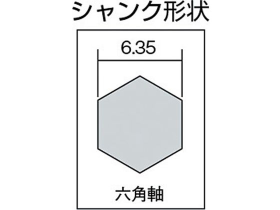 TRUSCO 六角軸ステップドリル 3枚刃チタンコーティング 5～21mm 3S-NMS-21G