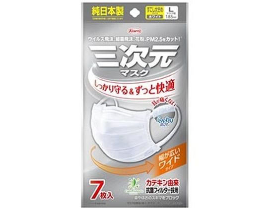 興和 三次元マスク すこし大きめ Lサイズ ホワイト 7枚入