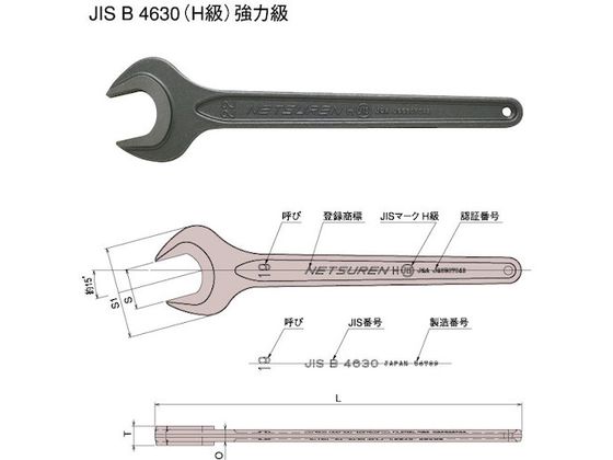 ネツレン 片口スパナ60 J0060 7544529が8,992円【ココデカウ】