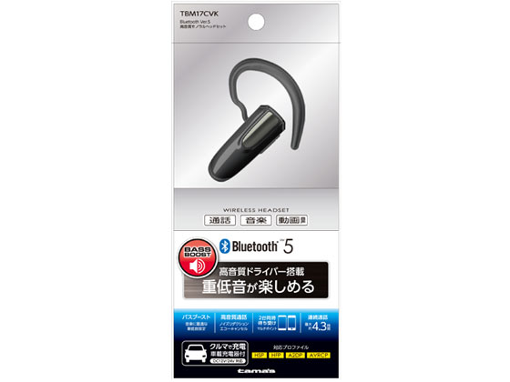 多摩電子 Bluetooth モノラルヘッドセット ブラック 高音質