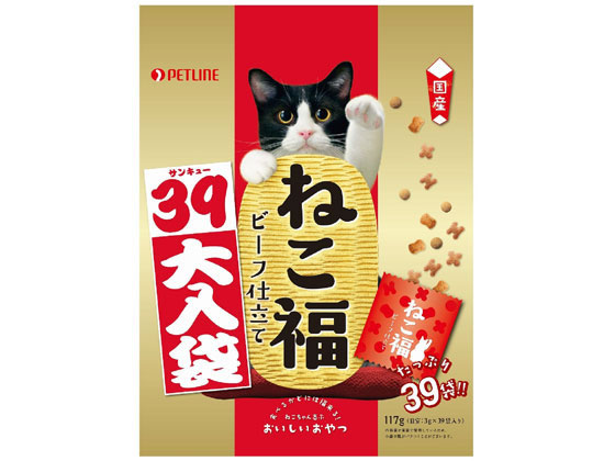 ペットライン ねこ福 39大入り袋 ビーフ仕立て 117g