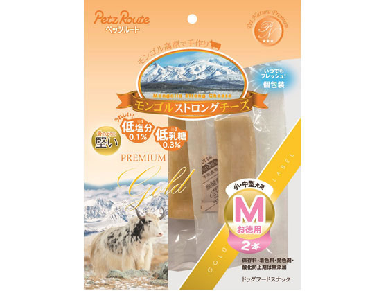 ペッツルート モンゴルストロングチーズ M お徳用 2本