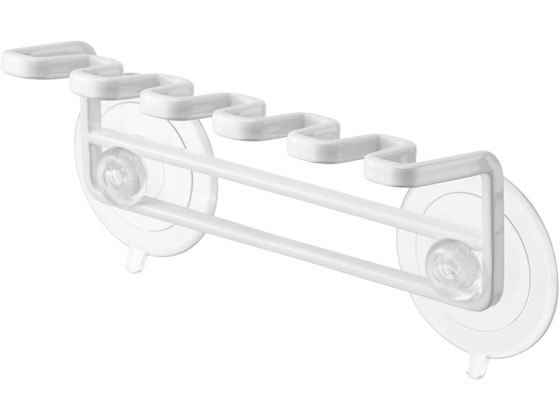 山崎実業 吸盤歯ブラシホルダー 5連 ミスト ホワイト 1個入 4241