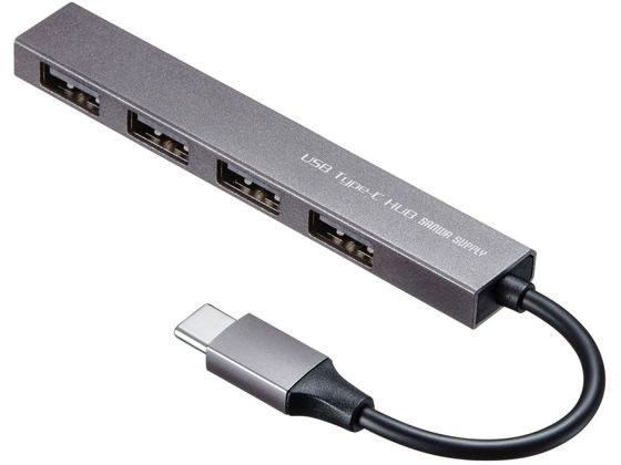 サンワサプライ USB Type-C USB2.0 4ポートスリムハブ USB-2TCH23SNが