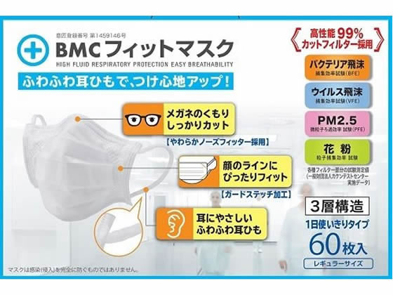 BMC フィットマスク レギュラーサイズ 60枚入